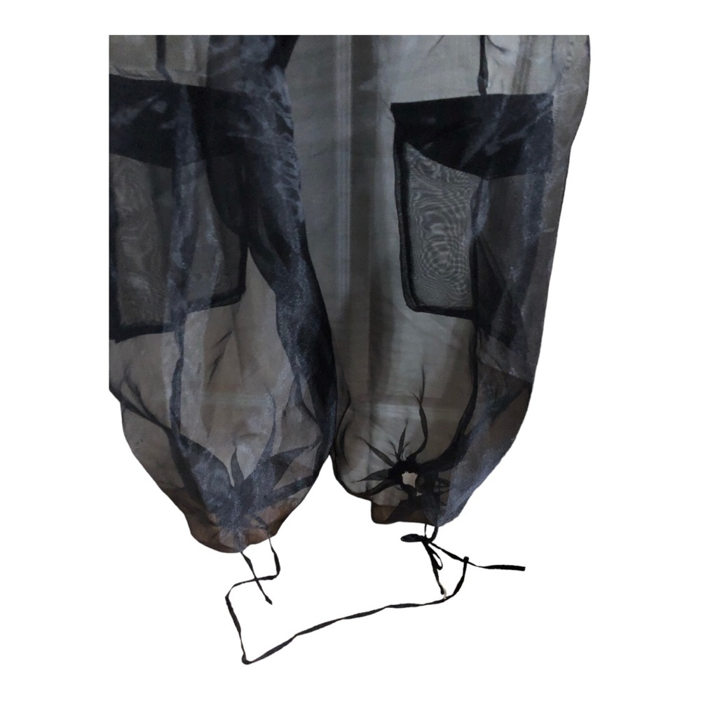 Sheer Black Cargo Harem Pants - Picture 8 of 16